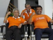 Sambut Hari Ulang Tahun ke-22 Konfederasi Serikat Pekerja Indonesia Djufnie Ashary dan Idris Idham bersama Said Iqbal Presiden KSPI yang juga Presiden Partai Buruh