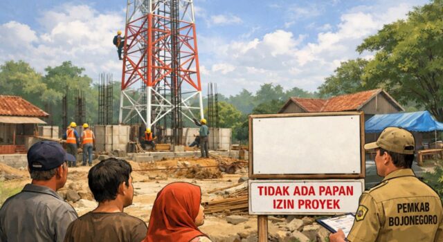 Pembangunan Tower di Desa Jari Bojonegoro Tanpa Papan PBG, Dinas Diminta Turun Tangan IMG 20260218 WA0020