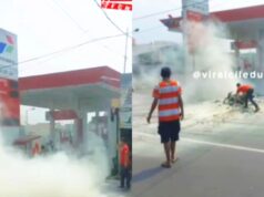 Detik-detik Motor Thunder Terbakar di SPBU Ciledug Tangerang, Berawal dari Bensin Meluap IMG 20260420 WA0004