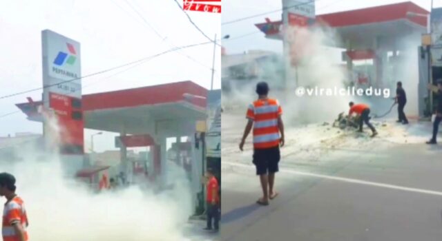 Detik-detik Motor Thunder Terbakar di SPBU Ciledug Tangerang, Berawal dari Bensin Meluap IMG 20260420 WA0004
