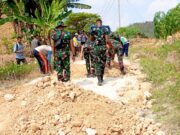 Semangat Kemanunggalan, TNI dan Warga Cor Jalan Dusun Maor Bubulan Bojonegoro IMG 20260624 WA0028