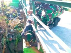 Gotong Royong TMMD 129 Bojonegoro Percepat Finishing Jembatan Brang Etan IMG 20260807 WA0025