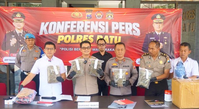 Petani Asal Pujon Malang Diciduk, 5 Kg Ganja Gagal Beredar di Kota Batu