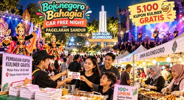 100 UMKM Meriahkan Car Free Night Bojonegoro, Warga Bisa Makan Gratis